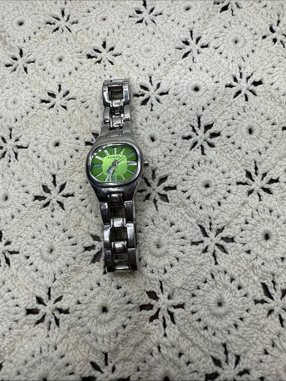 Women’s Fossil silver bracelet watch Y2K